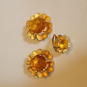 Judy Lee ring and clip earrings